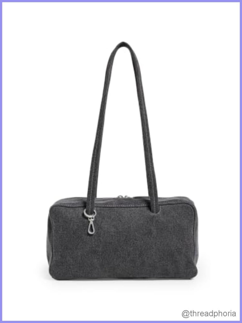 Recycled Cotton Bowler Bag with Shoulder Straps and Zip Pocket